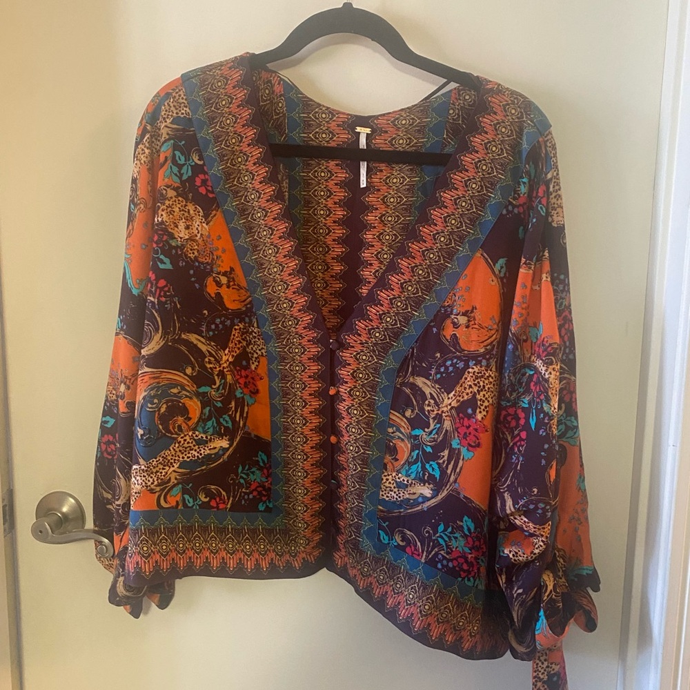 Free People Colorful Boho Blouse